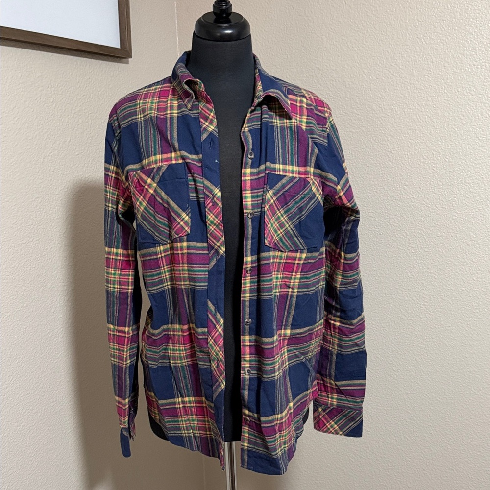Natural Reflections Fuchsia Plaid Flannel Shirt